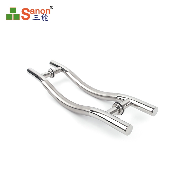 家居出口貿易不鏽鋼圓管精拋S型H型玻璃門拉手
