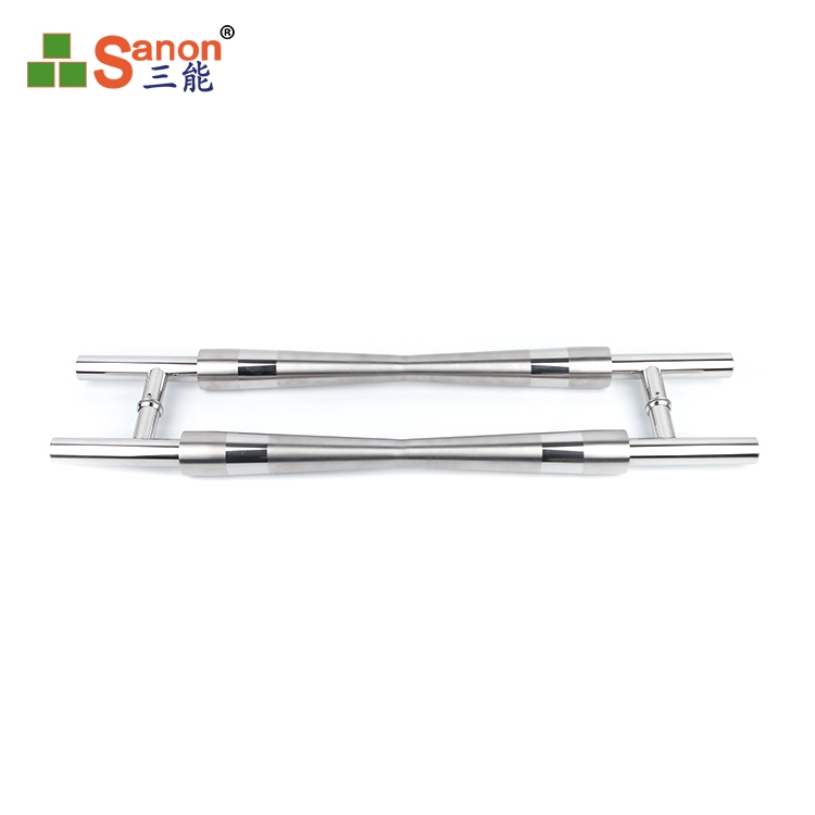 H型中砂亮光玻璃門拉手304不鏽鋼材質不鏽鋼玻璃大門把手