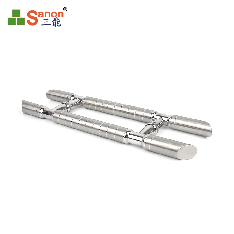 H型花紋玻璃門拉手304不鏽鋼材質不鏽鋼玻璃大門把手辦公室把手