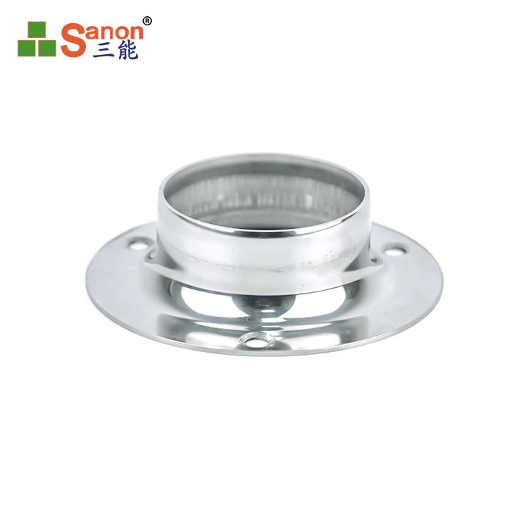 304不鏽鋼法蘭座浴簾杆晾衣杆固定座