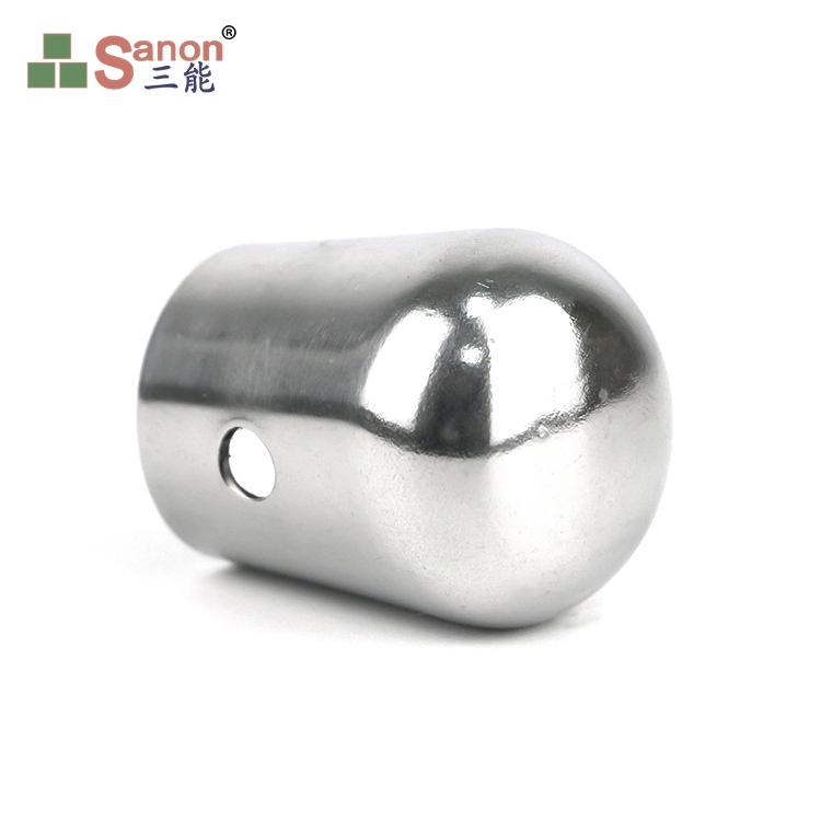 不鏽鋼樓梯配件封口蓋 陽台護欄圓鋼棒連接拉絲封口接頭